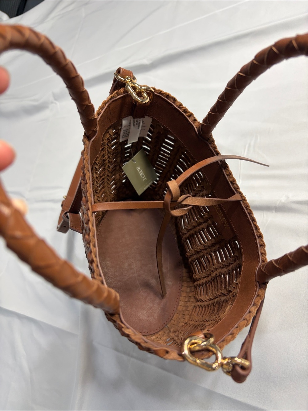 J. Crew Leather Small Open Weave Bag - Picture 3 of 6